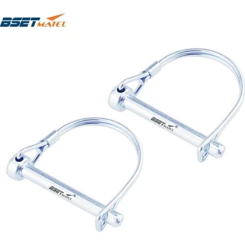 2X Spring Carbon Steel PTO Pin Round Arch Wire Shaft Locking Lock Pin Safety Coupler Retainer Farm Trailers Wagons Lawn Garden