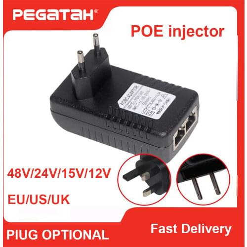 48V /12V POE injector Ethernet CCTV Power Adapter 0.5A /2A 24W POE for IP camera IP Phones POE Switch Power Adapter EU/US Option