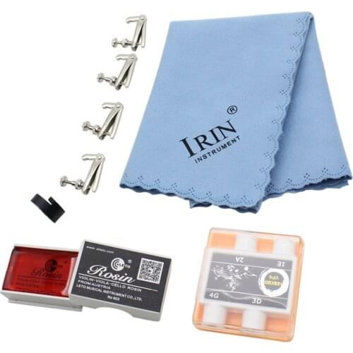 5-in-1 Mute Fine Tuner Pitch Pipe Rosin Cloth Parts Kit For 3/4 4/4 Violin