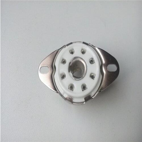 6pcs Ceramic tube socket GZC8-8-Y 8 pin silver plated electronic tube socket outlet for 5B254 4P1Sd