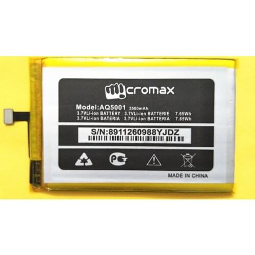 AZK new Battery for Micromax AQ5001 3500mAh 3.7v 7.65wh High Quality Mobile Phone Li-ion Batterie In stock Tracking code