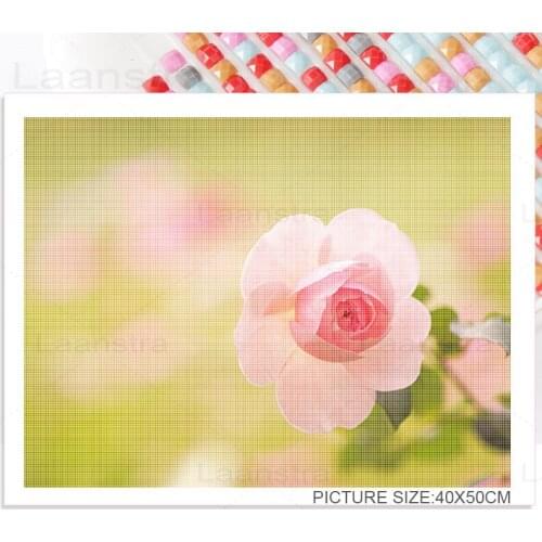 Spring Rose 5D Diy Diamond Painting Wall Art Natural Flower Mosaic Sticker Diamond Embroidery Home Decoration Handmade Gift