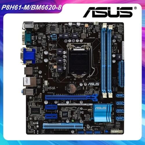 P8H61-M/BM6620-8/DP_MB For Asus Intel H61 LGA 1155 Original Motherboard DDR3 RAM USB 2.0 Core i3 i5 i7 16GB PC Motherboard Used