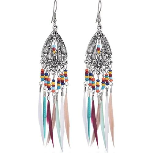 Bohemian Woman Jewelry Earring Acrylic Tassel Long Dangle Geometric Drop Woman Accessories Pendant Vintage Womens Earrings