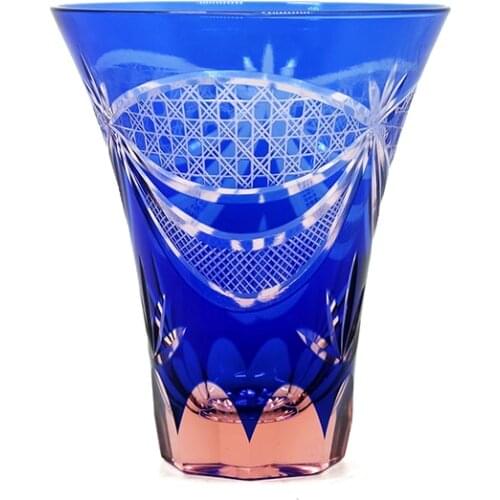 Handmade Edo Kiriko Juice Glass Wine Glasses beer cup Whisky Tumbler Glass Craft Gift With Wooden Box