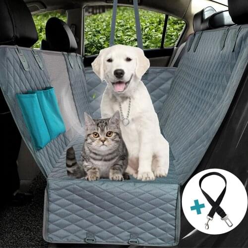Backseat Dog Cover for Car 100% Waterproof Durable 600D Oxford Multi-Layer Composite Embossed Deluxe Pet Hammock with See Throug