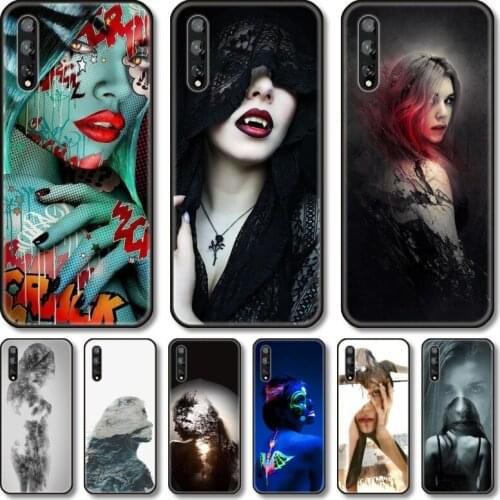 Beautiful girl ladys Phone Case For Huawei Y 5 6 7 8 9 A P S Pro 2020 2019 Black Shell Cover
