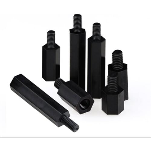 100pcs M4 Black Nylon pcb spacers Male Female Hex nylon standoffs spacer spacing screws for PCB Motherboard Pillar