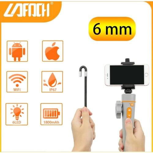 HD 180 Degree Roation Digtial Industrial Endoscope Inspection Drain Pipe IP67 Waterproof 6mm len Camera Borescope for smartphone