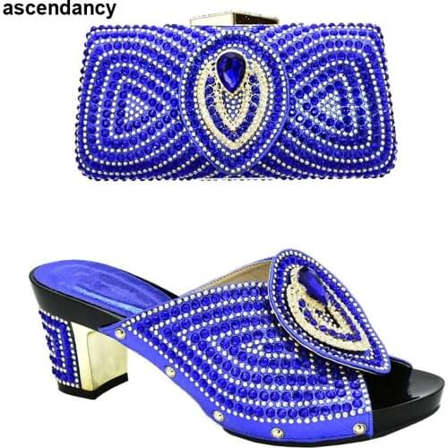 Italian Shoes with Matching Bags High Quality Luxury Shoe Women Designers Nigerian Women Party Pumps with Purse Women High Heels