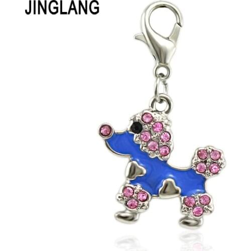 JINGLANG 12 Pieces DIY Dog Charm Fashion Earring Pendant Necklace Metal Jewelry Making