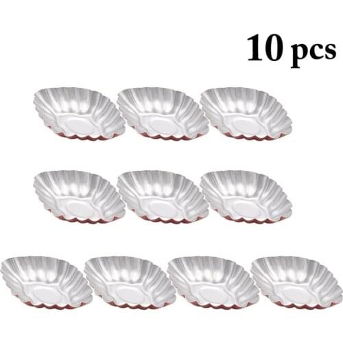Kapmore 10Pcs/Set Egg Tart Molds Nonstick Flower Shape Mini Tart Pan Cake Mold Cupcake Cake Cup Baking Tools Accessories