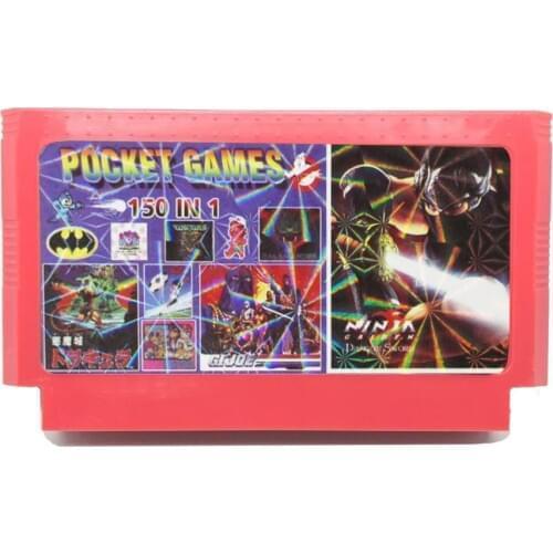 150 in 1 Cartridge for 8 bit 60 Pin Console with Rockman1 2 3 4 5 6 Contra Double Dragon Bucky O'Hare Robocop
