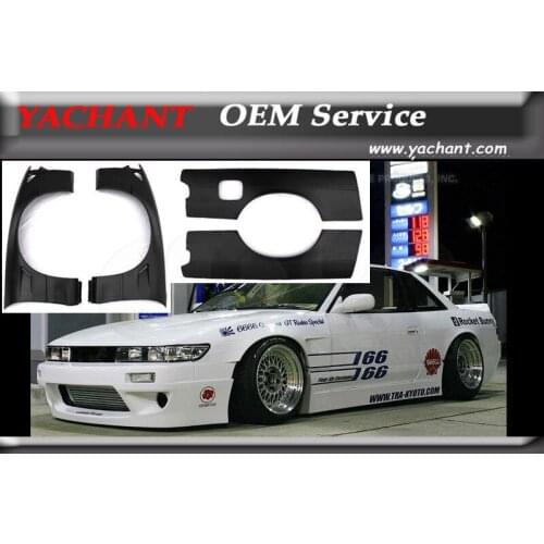 Fiber Glass FRP Fender Kit 4Pcs Fit For 1989-1994 S13 Silvia PS13 RB V1 Style Front Fender & Rear Fender Flare