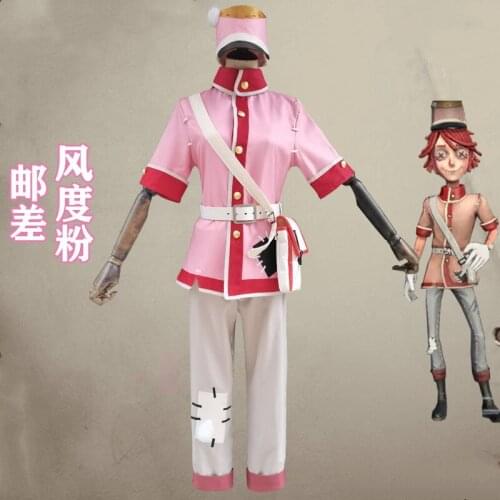 Anime Game Identity V Cosplay Costumes Postman Victor Grantz Cos Costume Survivor Original Skin Suits Clothes Pink Uniform Set