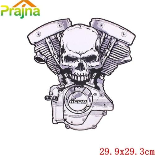 Prajna Leather Punk Letter Skull Patch Biker Embroidered Flag Patch For Clothes Jeans Big Back Patch Military Cross Eagle Badges