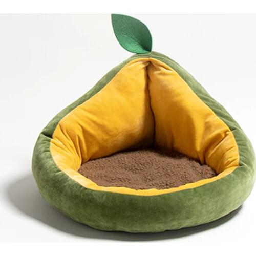 Avocado Cat Bed Indoor Soft Warm Cats Dog House Puppy Cage Cave Sleeping Mat Cushion Cats Products for Pets Warm Winter Supplies