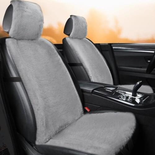 Plush Car Seat Cover Universal Front Backrest Winter Warm Long Faux Fur Non-Slip Seat Cushion Pad Automobiles Seat Protector