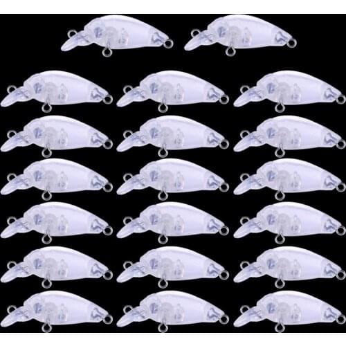 HENGJIA 20pcs 4.5cm 3.5g Micro Unpainted Lures Blank Crankbaits Floating Lure Bodies