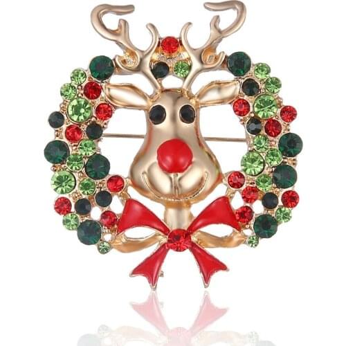 New fashion personality elk Europe and America creative Christmas series animal brooch wholesale