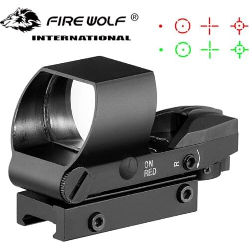 20mm Rail Red Dot Scope Riflescope Optics Tactical Red Green 4 Reticle Dot Reflex Optics Sight Scope holograph for Hunting