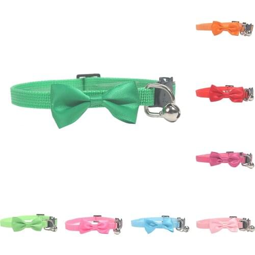 Cat Collar With Bell Safety Cat Collars Puppy Dog Collar For Cats Small Dogs Kittens Solid Necklace on the neck Pets Products