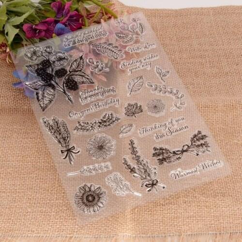 Daffodil Flower Birthday Transparent Silicone Clear Stamps for Scrapbooking DIY Paper Card Making Decorative Craft