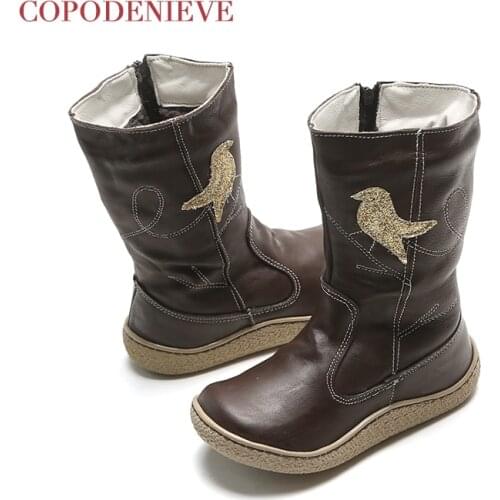 COPODENIEVE girl boots kids boots High boots Genuine leather