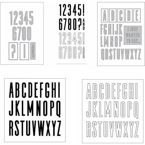 Metal Cutting Dies Match Clear Silicone Stamps A-Z 26 Letter Words Alphabet 0-8 Number Make Cards New Stencils Scrapbook Craft