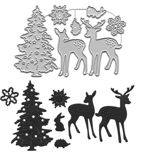 Scrapbooking Cutting Dies Christmas Tree Elk Metal Die Cut Stencil For DIY Paper Card Decor Craft Embossing Stamps Slimline Dies