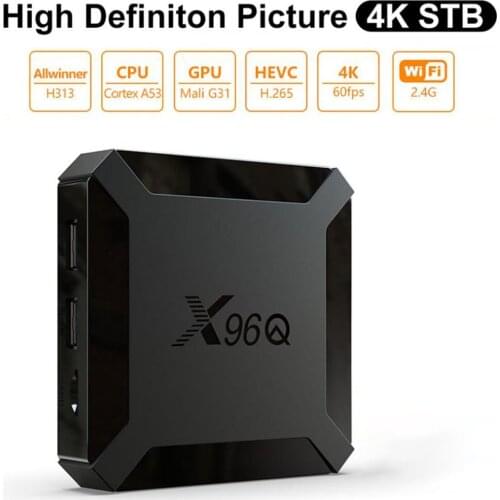 X96Q UK/AU 8/16GB Android 10.0 TV BOX 2.4G WIFI HDMI-compatible Smart TV BOX Supports MP3//AAC/WMA/RM/FLAC/Ogg