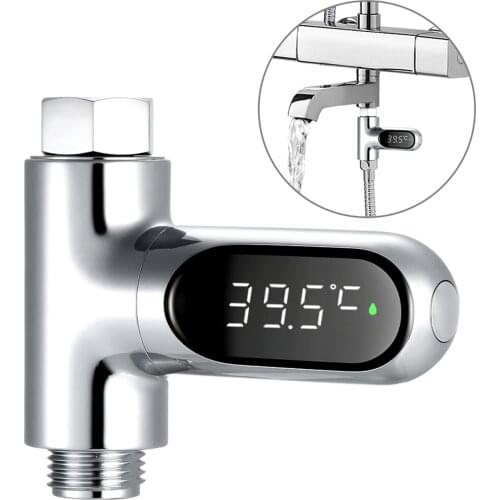 360° Rotating LED Digital Shower Temperature Display Bathroom Baby Bath Water Thermometer Celsius/ Fahrenheit Display Screen