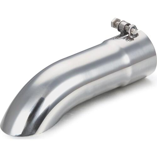 Exhaust Pipe 2.5 Inch Inlet 9 Inch Overall Length Turn Down Stainless Steel Polished Tailpipe Tip