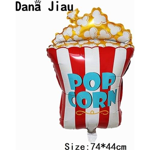 High-quality Popcorn foil balloon gold birthday party decoration cake donut Pizza ballon cartoon hamburger kids gift toy inflate