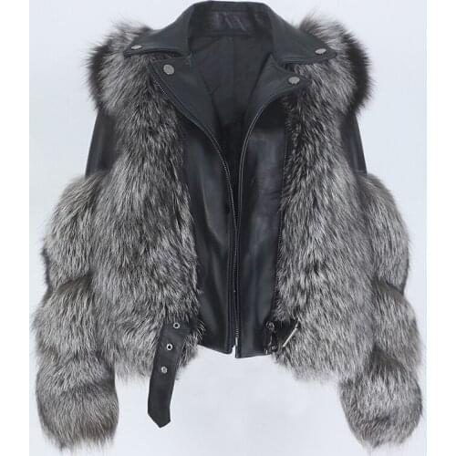 2020 Real Fur Coat Vest Winter Jacket Women 100% Natural Fox Fur Genuine Leather Outerwear Detachable Streetwear Locomotive New