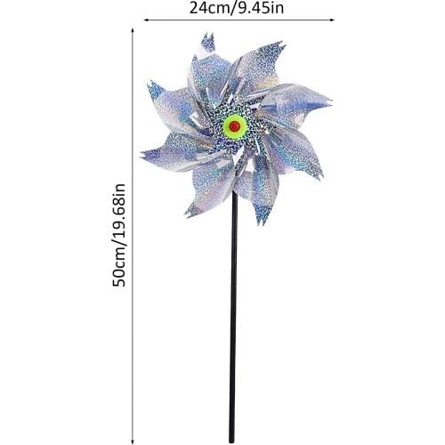 1pc Bird Repeller Pinwheels 5 Leaves Reflective Sparkly Bird Deterrent Windmill Protect Garden Plant Flower Garden Lawn Decor