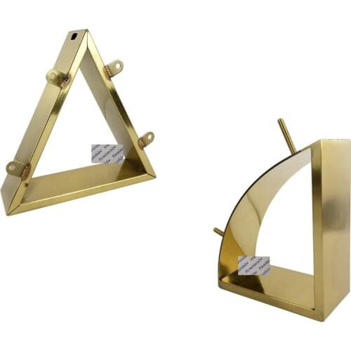 1Pcs Titanium Gold Stainless Steel Bed Backboard Head Board Side Middle Decorative Handle Ear Ring Grommet Triangle Quarter