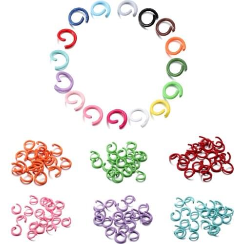 100Pcs/Lot 1.2x8mm Open Jump Rings Colorful Metal Split Ring Connector For Choker Necklaces Bracelet Making Findings Accessories