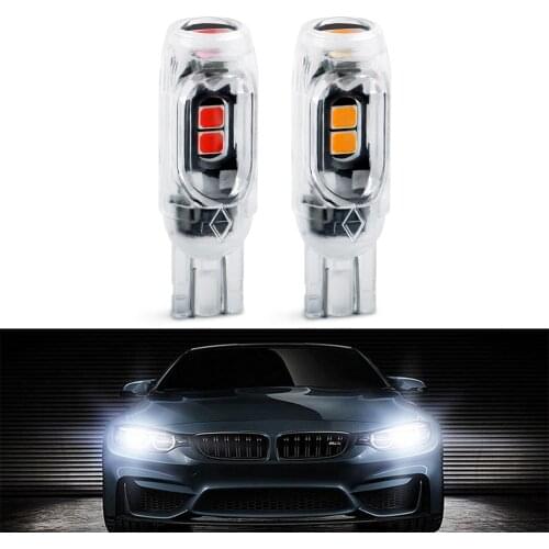 2pcs Car LED Interior Lamps T10 W5W 194 168 For Auto Clearance Lights 3030SMD License Plate Bulbs Transparent Shell Bright Diode