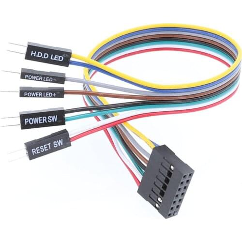 20pcs Lenovo Motherboard Line Power Switch Dupont Adapter Cable 8Pin for ATX Motherboard PC Host Shell Front Panel 20cm