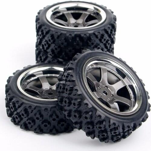 4pcs 1/10 RC Rally Tires Wheel Rim Model PP0038+PP0487 Fit HSP RC 1:10 Off Road Racing Car RC Accessories