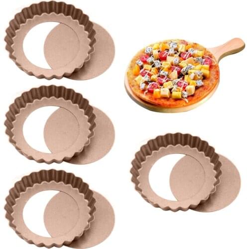 4Pcs Baking Molds Breadfruit Pie Baking Pan Loose Bottom Quiche Non- Stick Kitchen Tools Accessories Tray for Kitchen