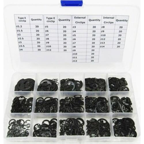 600pcs/box E-type circlip, outer circlip, inner circlip and E chuck kit to fix E-type anti-loosening clip, lock, buckle, fixed