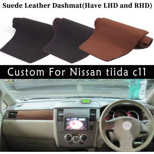 Accessories Car-styling Suede Leather Dashmat Dashboard Cover Dash Mat Carpet Custom For Nissan tiida c11 2004 2005 2006 2010