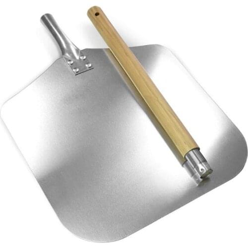 Aluminum Pizza Peel with Wood Handle Cake Shovel Baking Tools Cheese Cutter Peels Lifter Tool Removable handle Length 77cm