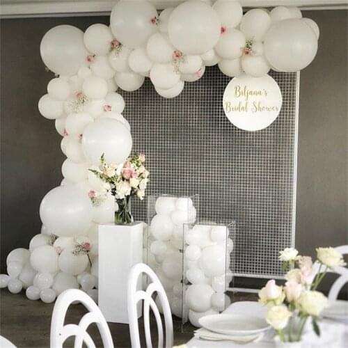 White Wedding Balloon Garland Kit 21st Birthday Party Decor Anniversary Decoration Bridal Shower Air Baloon Arch Set Marriage
