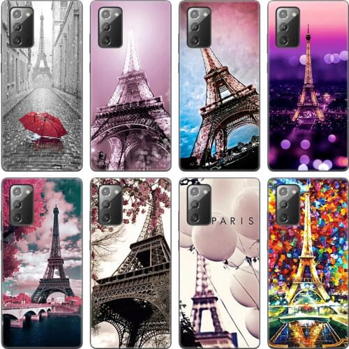 Love Paris Eiffel tower Phone Case For Samsung Galaxy S20 S21 FE S10 Lite Note 20 10 Lite S8 S9 S10E S10 Plus Ultra Black Cover
