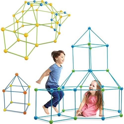 Childrens Rocket Tower Building DIY Tent Educational Puzzle Parent-child Interactive Toy Set Girl Doll House Building Castle Tu