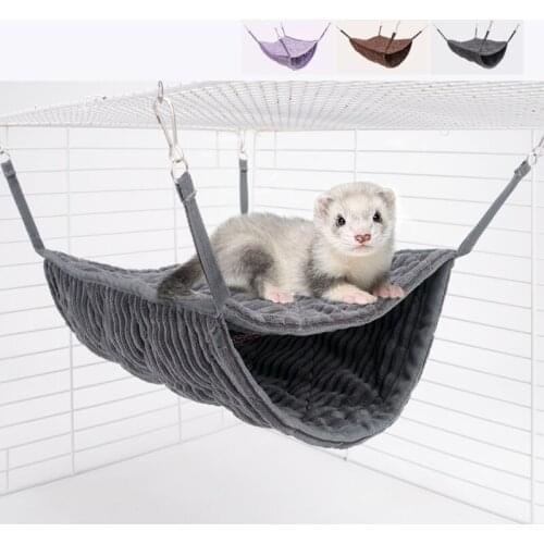 Double Layer Soft Hamster Hanging Hammock Thicken Warm Hamster Mouse Rat Sleeping Bag Nest Hanging Cage Small Animals Supplies
