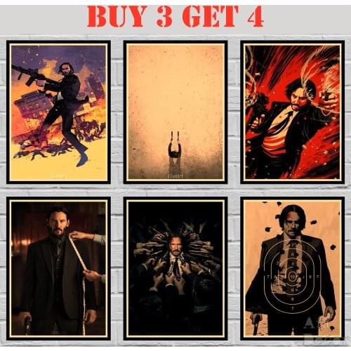 John Wick Chapter 2 Kraft paper Poster Still Painting Abstract Funny Fancy Wall Sticker 42X30cm